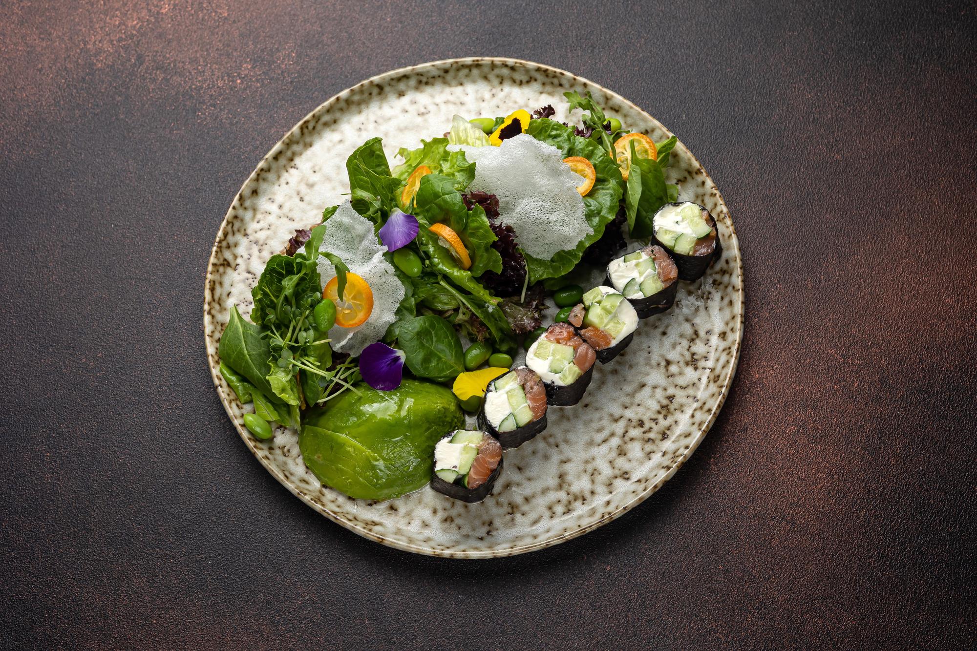 plated modern vegetarian dish